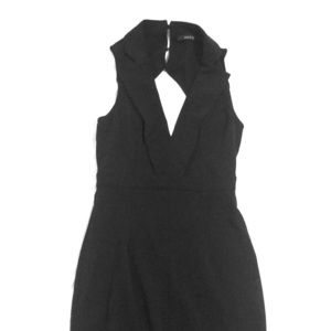 Little Black Midi Dress with Open Back